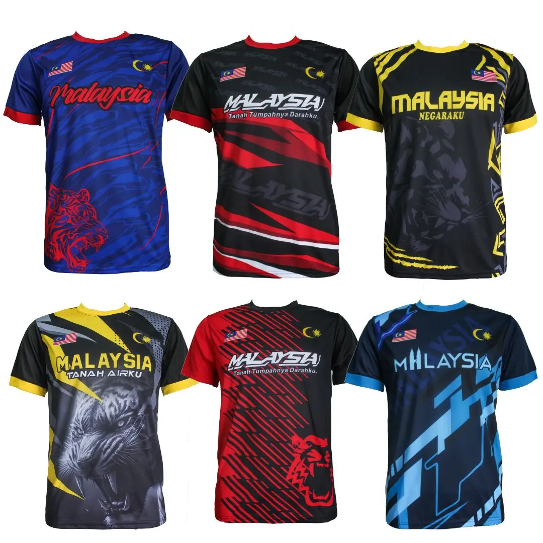 (HARGA BORONG) MEN JERSEY T-SHIRT MALAYSIA SHORT SLEEVES (BAJU JERSI SUKAN TEAM LELAKI LENGAN PENDEK MALAYSIA)