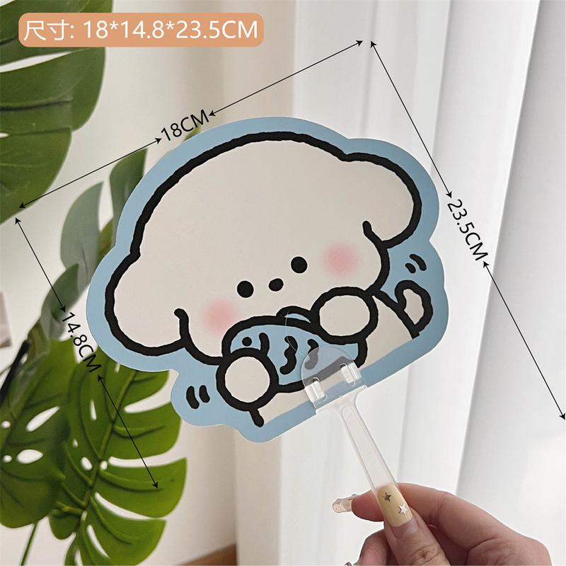 [ Beo Blue ] Quạt nhựa cầm tay dễ thương Loại to – Quạt nhựa tròn cầm tay hoạ tiết hoạt hình Decor 6