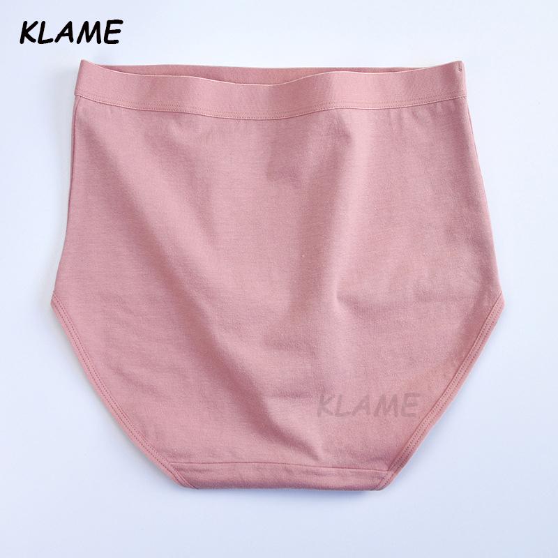 KLAME M-3XL Plus Size Women's Cotton Underwear Soft Comfortable Briefs Female Soild Color Breathable Panties High Waist Seamless Underpants Lingerie YML456 2