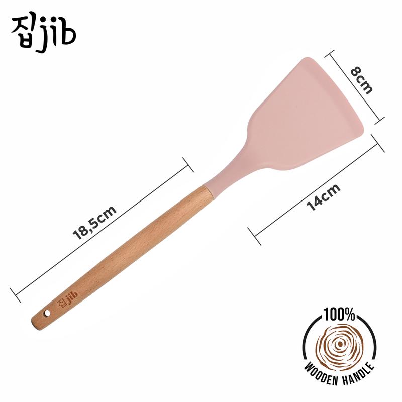 [EXCLUSIVE CREATOR] JIB Silicone Utensil Spatula / Spatula Silicon / Utensile Turner / Sutil Silikon Tahan Panas Gagang Kayu 4