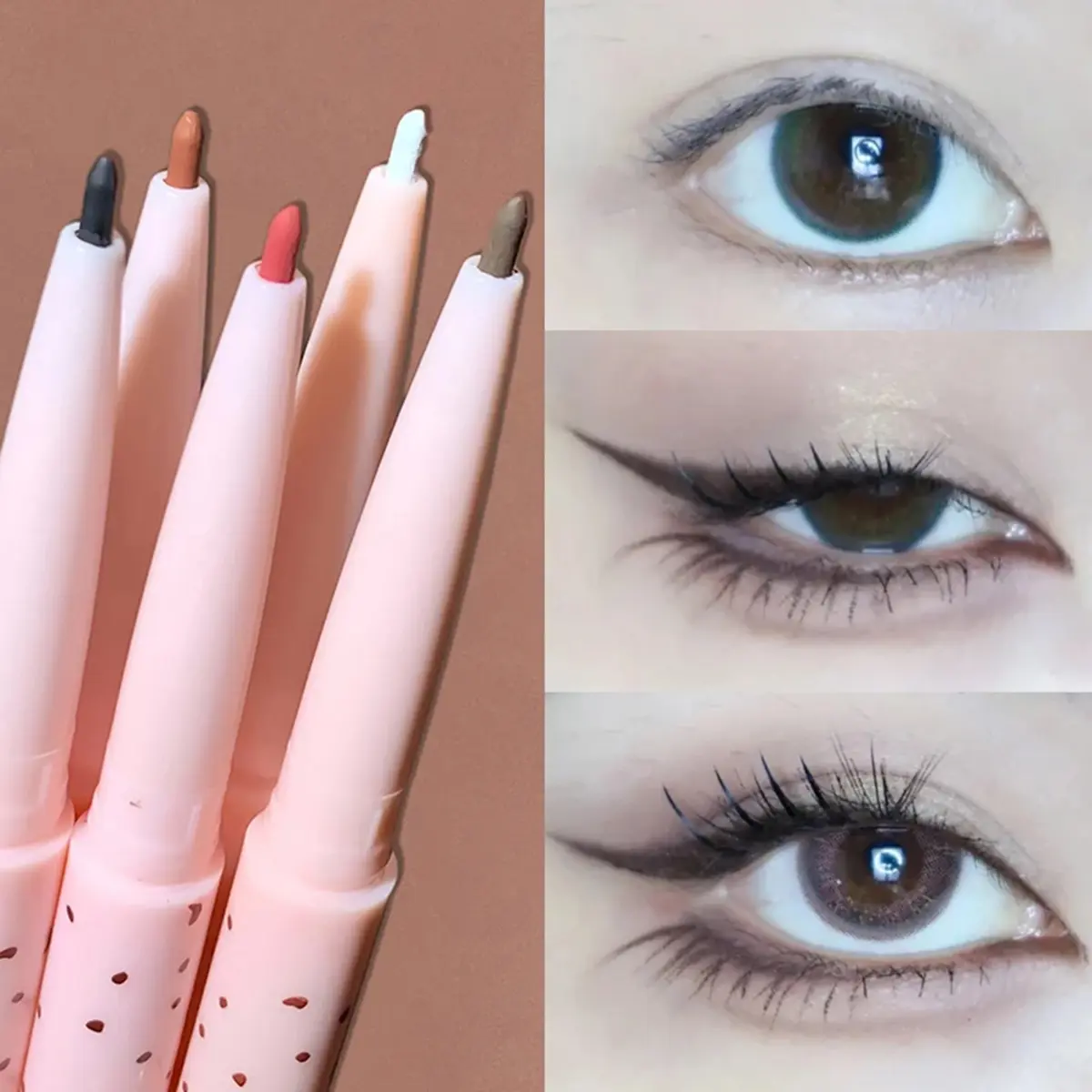 Waterproof Black Eyeliner Pencil Long-Lasting Quick-Dry No Blooming White Brown Red Black Eye Liner Pen Cosmetics Tools