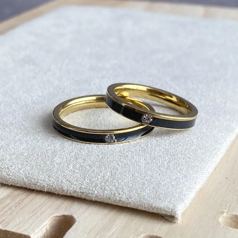 Emily Jewelry - Cincin Titanium Wanita Anti Luntur Perhiasan Perempuan Elegan Mewah Anti Karat Model Cincin Ivory Kode 211 2