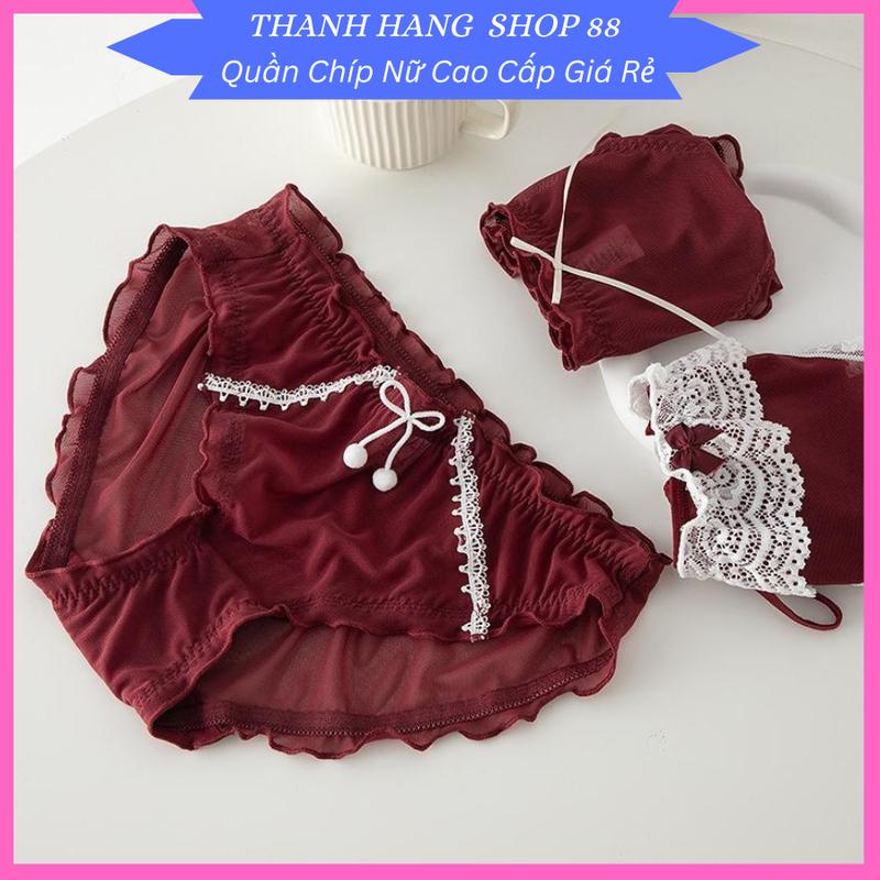 Combo 4 Quần Chíp Nữ Ren Nhún Cao Cấp R24 Quần Lót Women