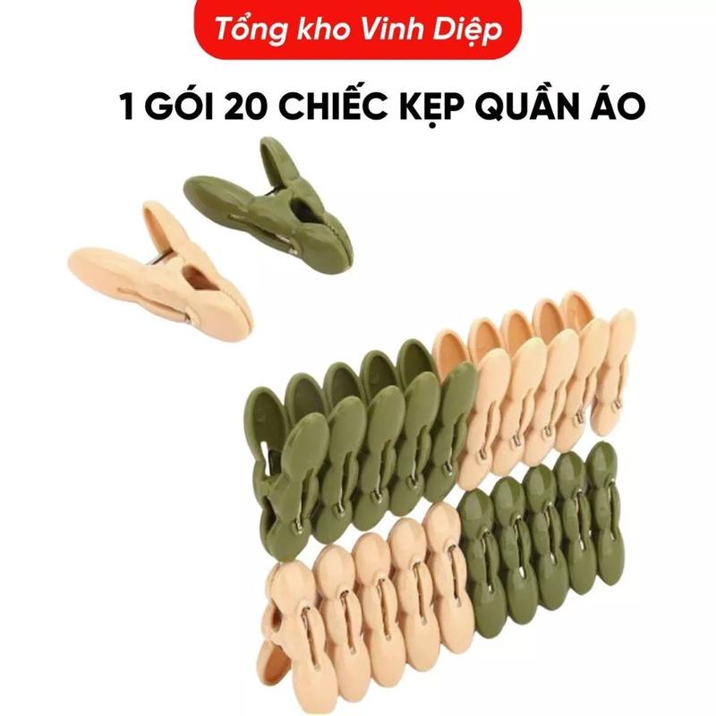 Set 20 chiếc kẹp phơi đồ nhựa Việt Nhật | Kẹp quần áo