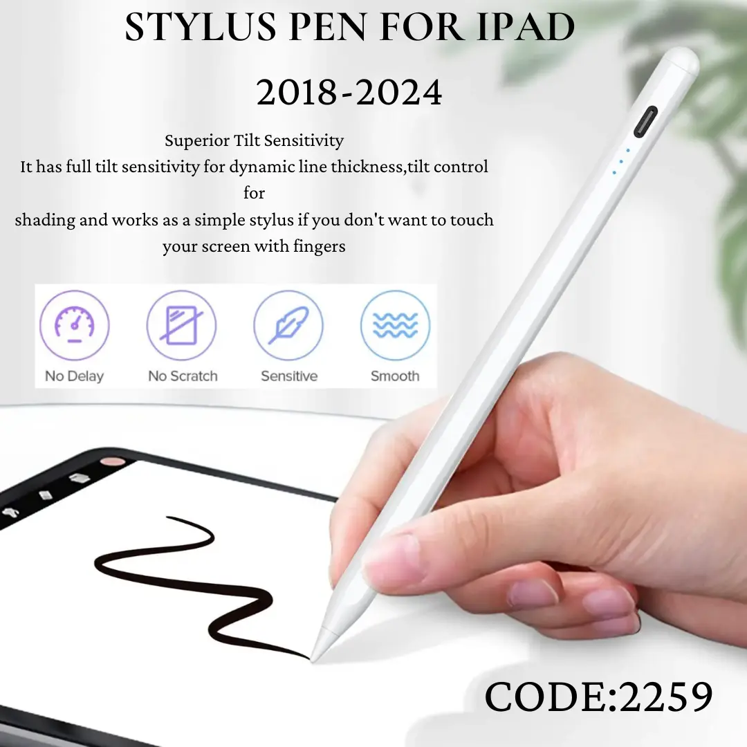 STYLUS PEN FOR IPAD( 2018 TO 2024) STYLUS PEN WITH PALM REJECTION RECHARGEABLE STYLUS PEN