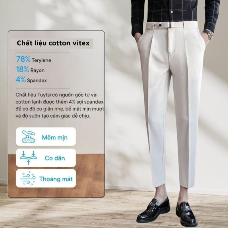 Product Introduction of Quần tây nam Gozin Store ống côn dáng baggy suông đen, quần tây nam công sở co giãn vải mềm mịn -JA33 Ong Menswear 26