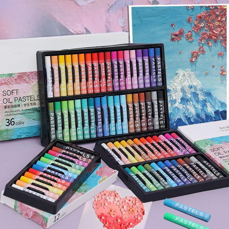 Màu sáp dầu mềm giá rẻ 12/24/36/48 màu