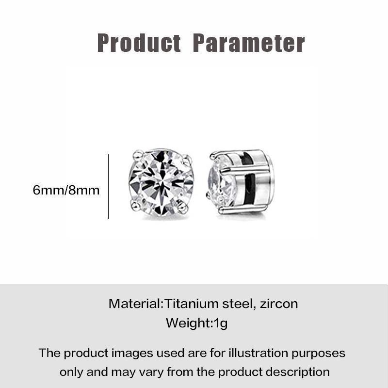  Bông Tai Thép Titan Từ Tính Zircon Đơn Giản Phong Cách Hàn Quốc Unisex 1 Chiếc Hoa Nữ Hoa Tai Khuyên Tai 