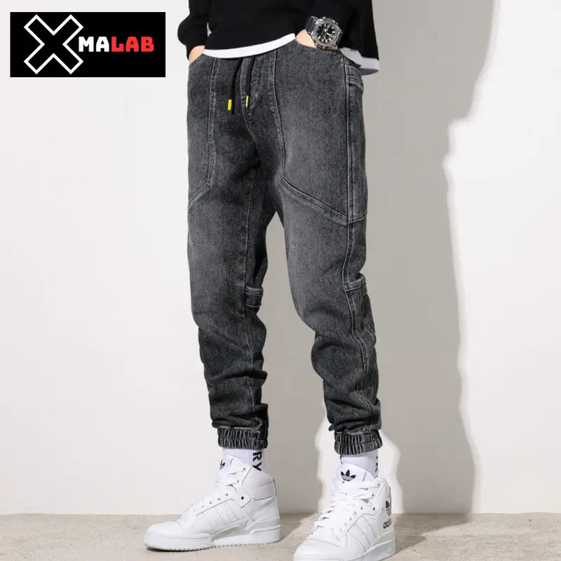 Quần jean jogger nam XMALAB dáng suông cạp chun bo gấu phá cách co dãn 4 chiều cực đẹp B052 Menswear 7