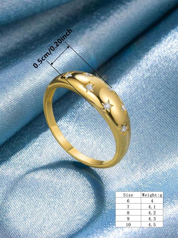 S925 Sterling Silver Women's Elegant Artificial Zircon Inlaid Ring, Exquisite Trendy Ring, Fashionable Jewelry Accessories for Women As Gift 1