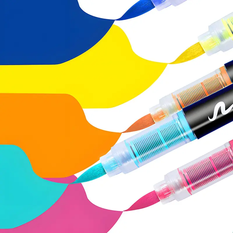 Brush Marker Pen Set, 24/48/60/80 Colors Straight Liquid Acrylic Marker Pens, Waterproof Pen Soft Brush Nib for Glass Stone Metal Wood Plastic Paper, Art Supplies 4