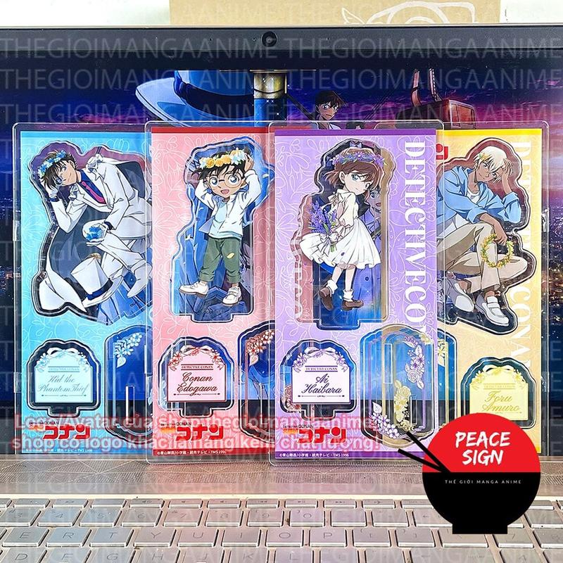  VÒNG HOA  Mô hình Standee DETECTIVE CONAN tượng Thám tử lừng danh acrylic anime mica chibi trưng bày xᶖnh xắn 