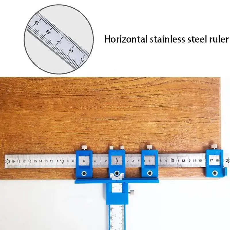 Woodworking Punch Locator Drill Guide, Cabinet Handle Knob Template Locator, Hand Measuring Tool for Woodworking, Tools and Gadgets, Adjustable, Precision 6