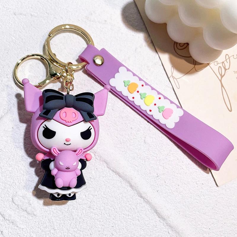 Móc Chìa Khóa Xe Hơi Kawaii, Sanrio, Anime, Hoạt Hình, Giai Điệu, Kuromi, Cinnamoroll, Đồ Chơi, Mặt Dây Chuyền Dễ Thương, Búp Bê, Vòng Chìa Khóa, Quà Tặng 4
