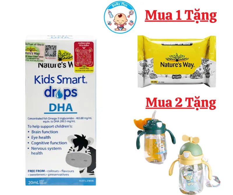 DHA Nature's Way Kids Smart Drops DHA Dạng Giọt  Cho Bé 20ml Men Vi Sinh 1