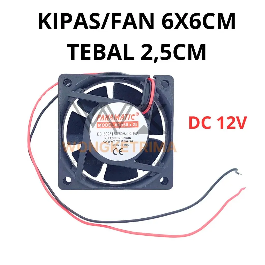 Kipas Fan Dc 12volt 6x6cm 6cm X 6cm Kipas Pendingin