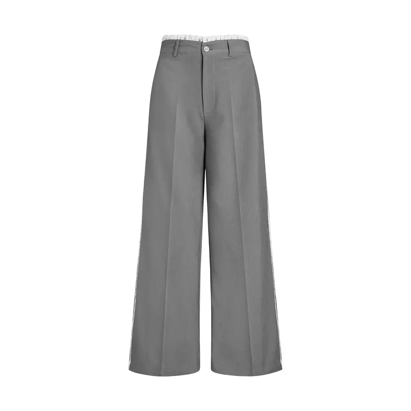 Quần Shebyshj cạp trễ ống suông rộng màu xám Chi Pu - Grey Over Pants 6