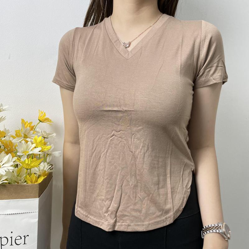 Product Introduction of Kaos Vneck Oval Polos Wanita #4457 V-Neck Oblong 4