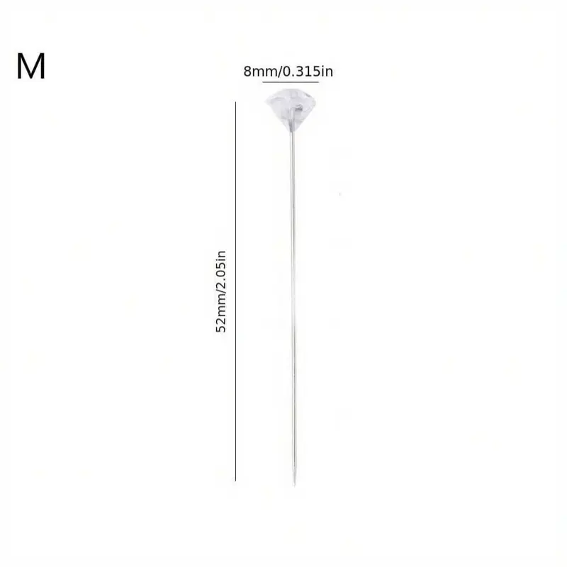 Rhinestone Decorative Pin, 100pcs Transparent Straight Pin for Wedding Bridal Hair Accessories, Embroidery Supplies & Tools 4