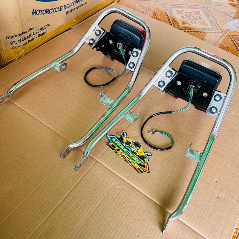 behel GL100 begel GL100 merk SHJ set dudukan lampu set stoplamp Baut Karet 1