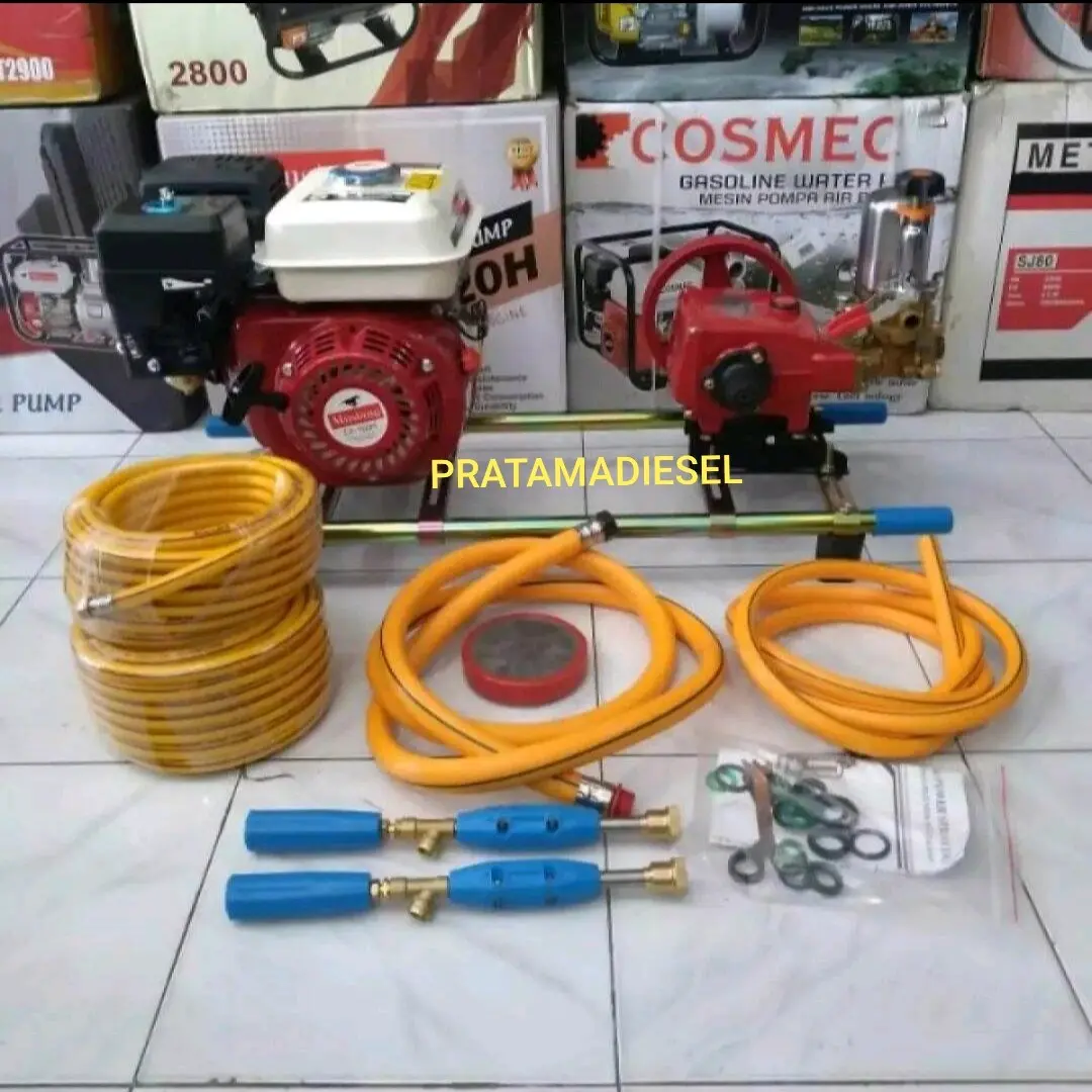 Mesin steam bensin lengkap siap pakai+2selang +2stik