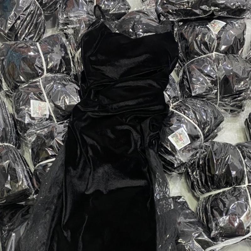 CHẤT NHUNG MÚT SỊN Đầm body maxi xẻ phối ren ( CÒN đen - đỏ đô ) Ôm gọn NHUNG Nữ Dress váy body xoắn eo 8