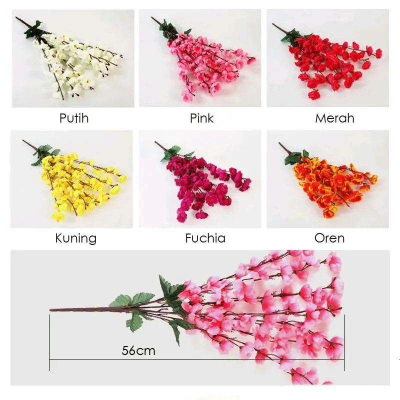 BUNGA SAKURA MEIUHA BUNGA SAKURA IMLEK DEKORASI ARTIFICIAL PLASTIK