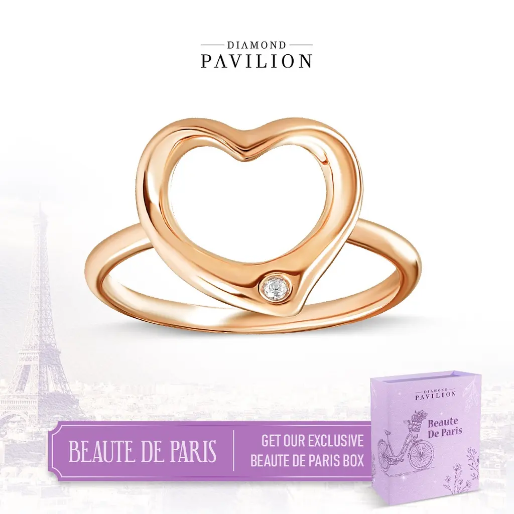 Diamond Pavilion Cincin Emas Batu Berlian Love secret Ring Beaute De Paris