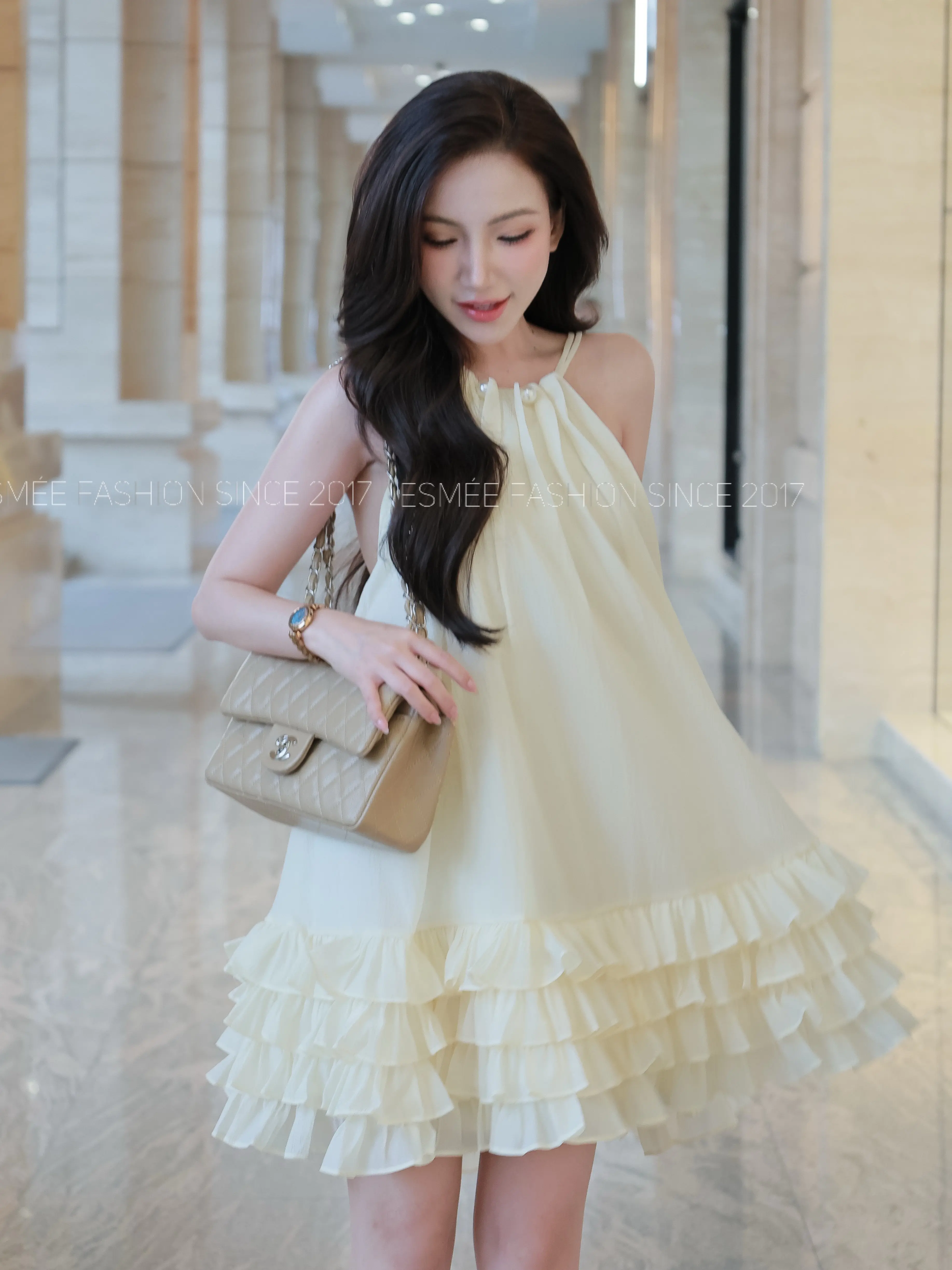 Váy Babydoll Dáng Xòe Nữ Tính Esmée - Thiết Kế Xếp Tầng Bồng Bềnh