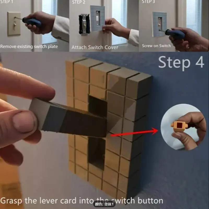 Game Themed Flip Handle Light Switch Cover, 3D Printed Light Switch Cover, Decorative Light Switch Board, Suitable for Standard Push Button Switch