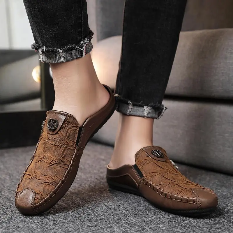 Giày Nửa, Phong Cách Hàn Quốc, Dành Cho Nam, Dép Nửa, Dép Đế Bằng, Giày Lười, Giày Giày Lười, Thời Trang Mới 2023, Giày Thường Ngày Giày Sục, [Giá Rẻ Hơn] Shoes 2