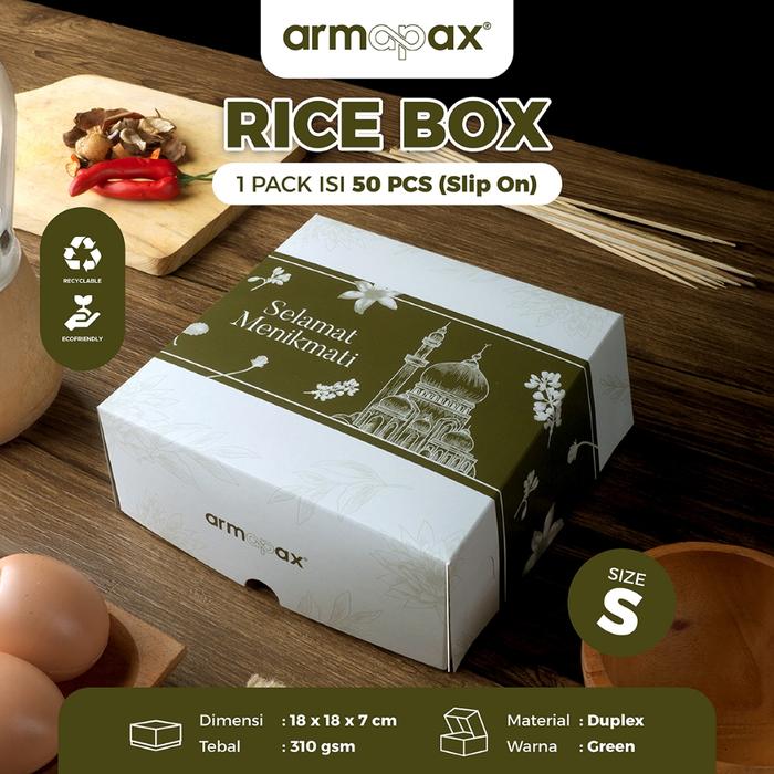 Promo Paper Rice Box / Kotak Nasi / Box Nasi Tutup Sambung [Slip On] 1 ...
