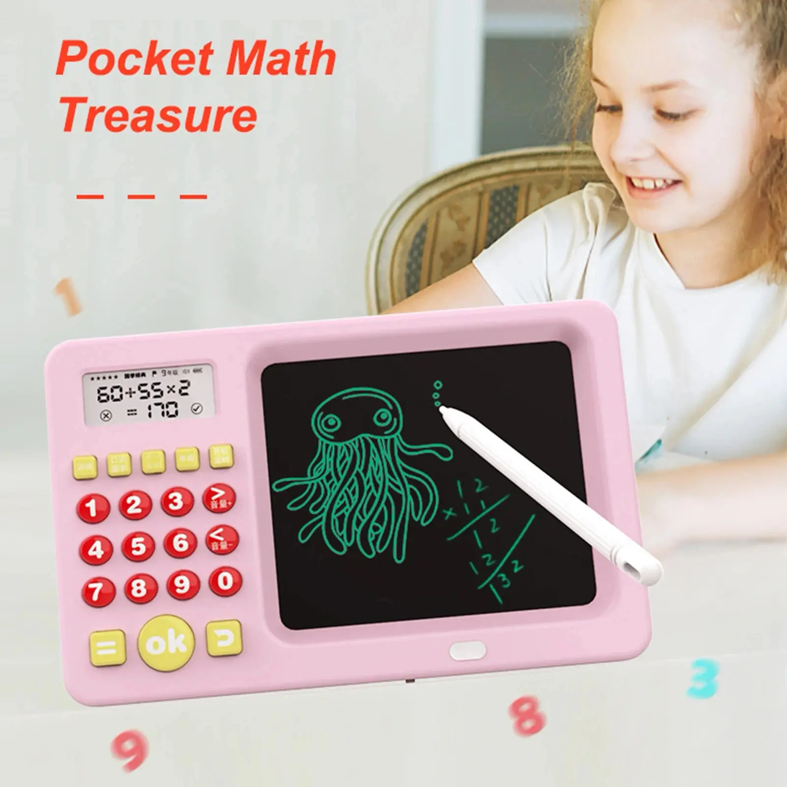 LCD Writing Table Kids Mathematical Learning Educational Toy With Erase Button Oral Early Education Machine Calculate Writing