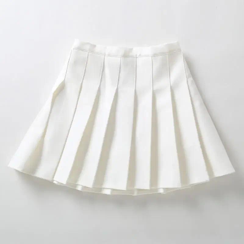Product Introduction of Children Summer Skirt Girls Mini Skirts Vintage Pleated Skirt Korean Tennis Skirts Short Student Uniform Skirts White Black 4