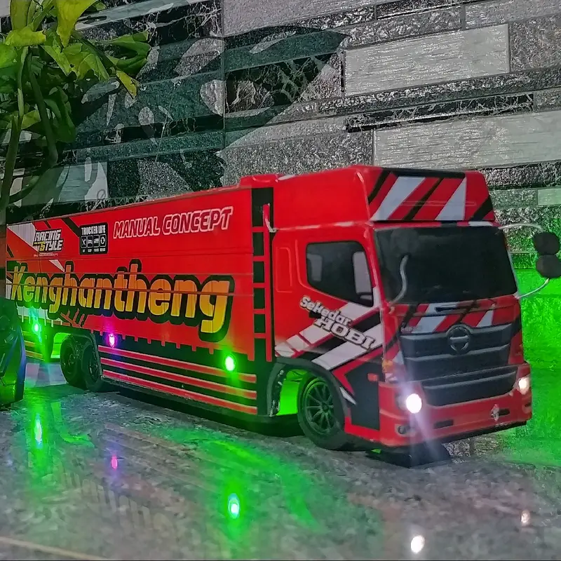 truk oleng tronton_truk oleng_Mainan Anak_truk kece_oleng murah Set Hadiah Beraneka warna Game Cowok Cewek Anak Mainan Miniatur  Truck Control Remote Game Cowok Beraneka warna Pengendali Jarak Jauh Perkembangan Anak Red 0