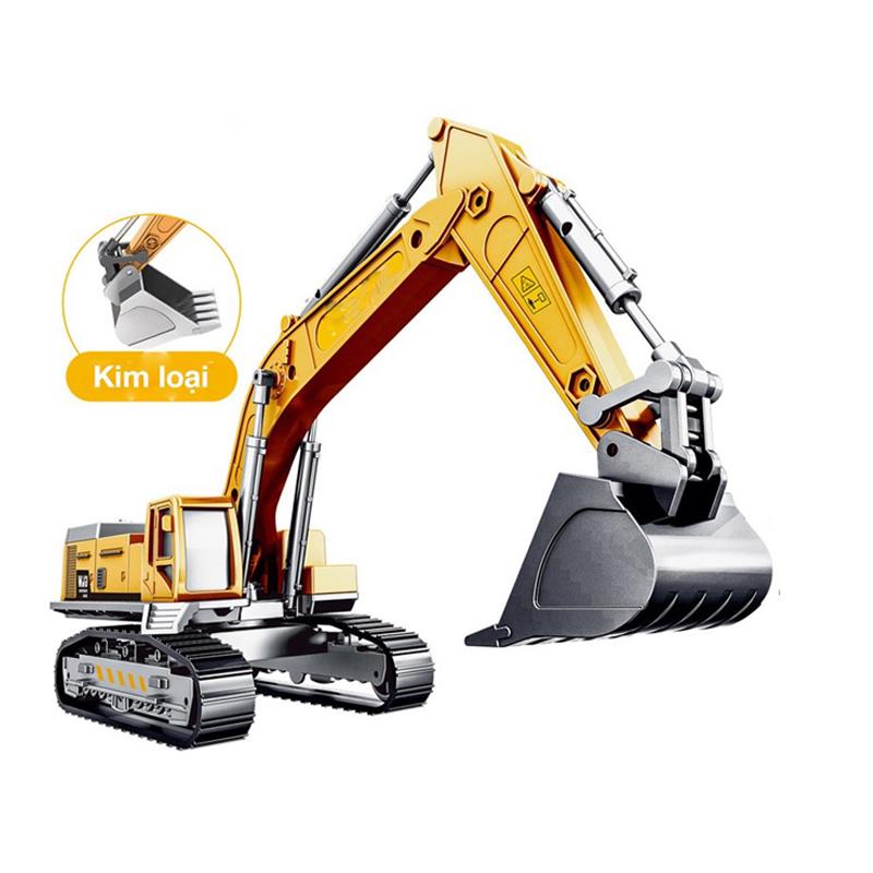Đồ chơi mô hình xe xúc với gàu múc bằng kim loại, chắc chắn {phiên bản nâng cấp}