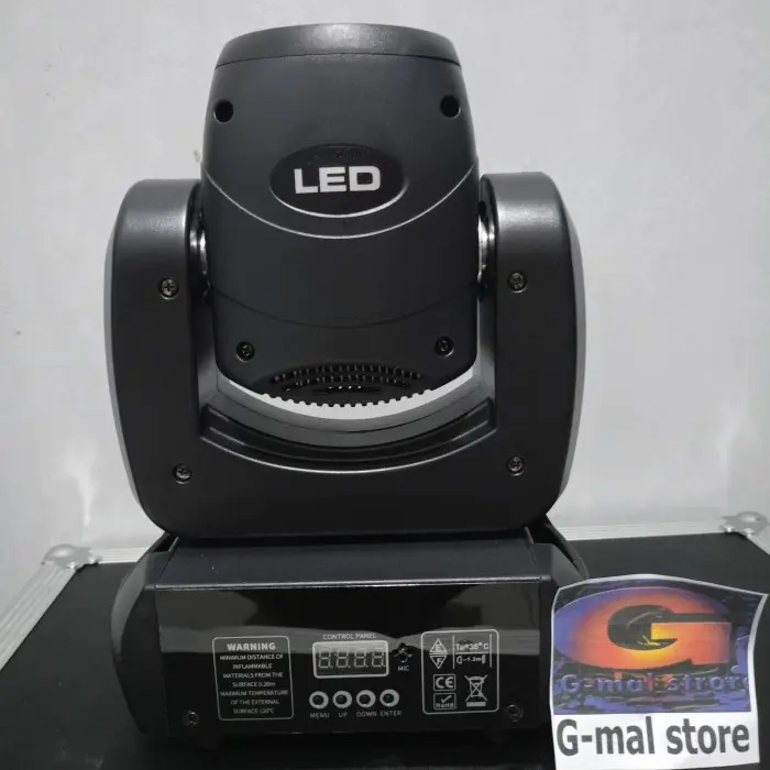Paket lampu sorot moving head beam mini 100watt prisma 8gobos 4