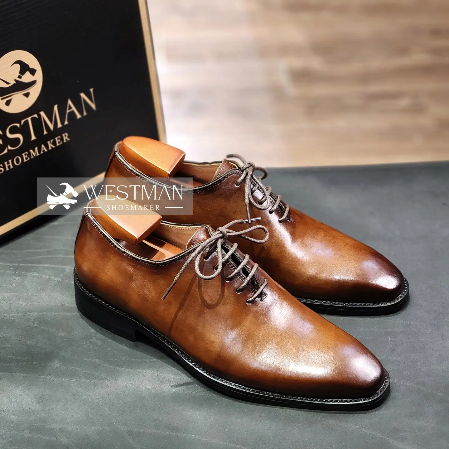 Giày Da Nam Oxford Wholecut Westman W0020VB - Màu Light Brown Handmade Shoes