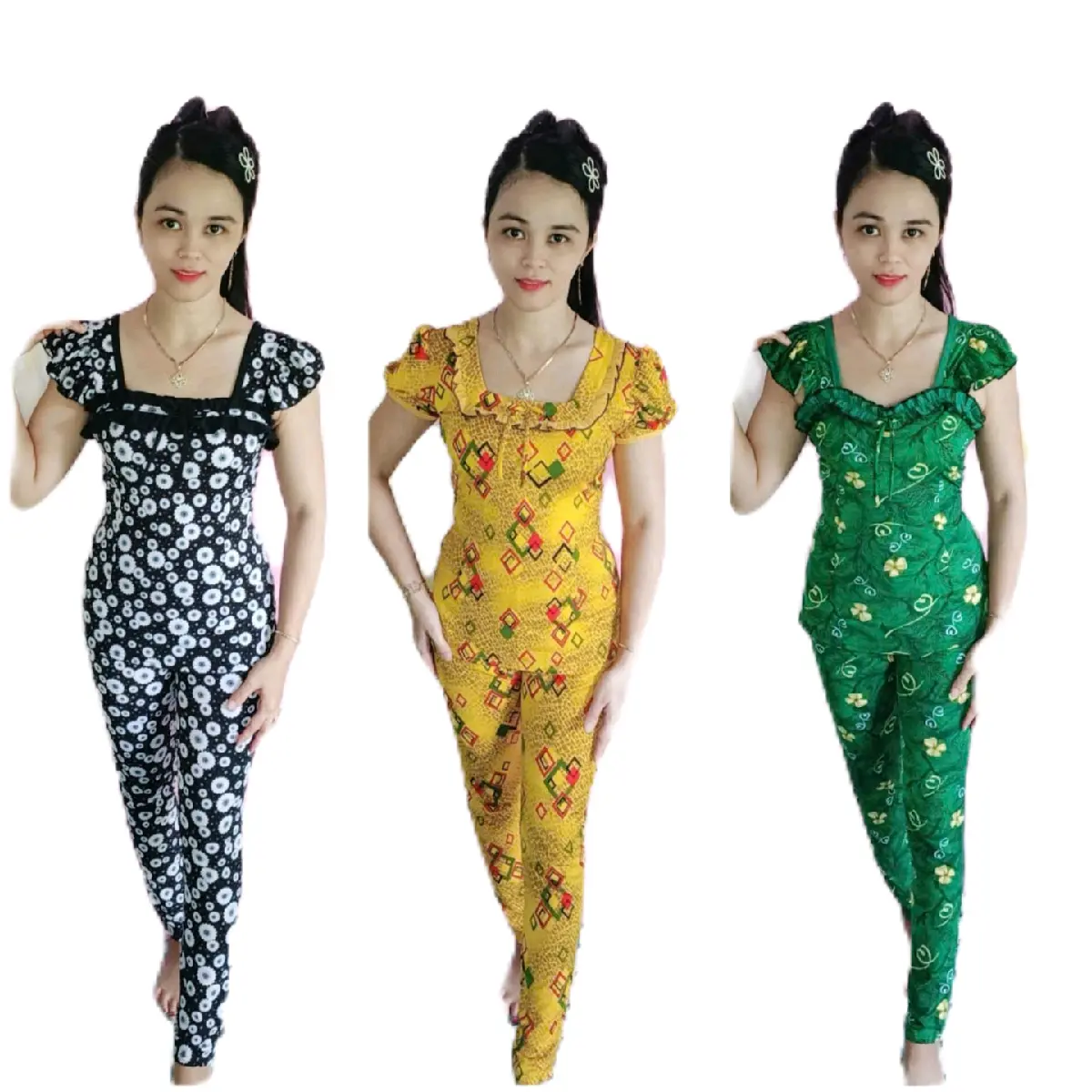 Top đồ bộ thun  Áo kiểu xinh mặc nhà quần dài ống nhỏ  Nữ  Women