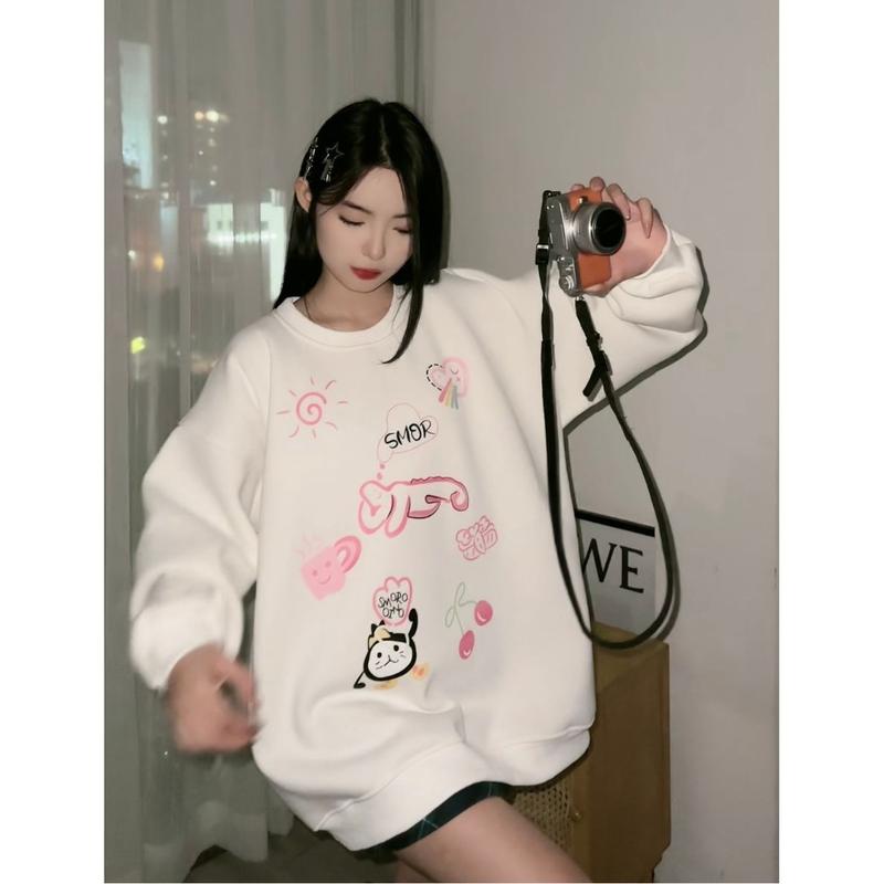 [TOSUN] Áo nỉ sweater chất nỉ bông hoạ tiết Cầu Vồng dễ thương form rộng unisex S17 7