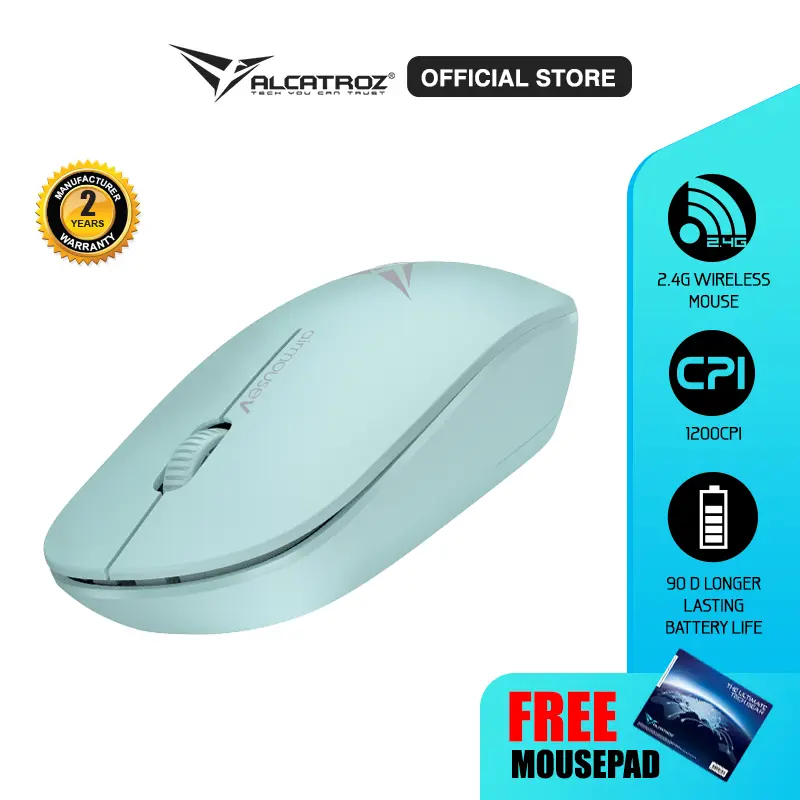 Mouse Wireless Alcatroz Airmouse V | 1200 CPI | Ergonomic Design with High Resolution Optical Mouse