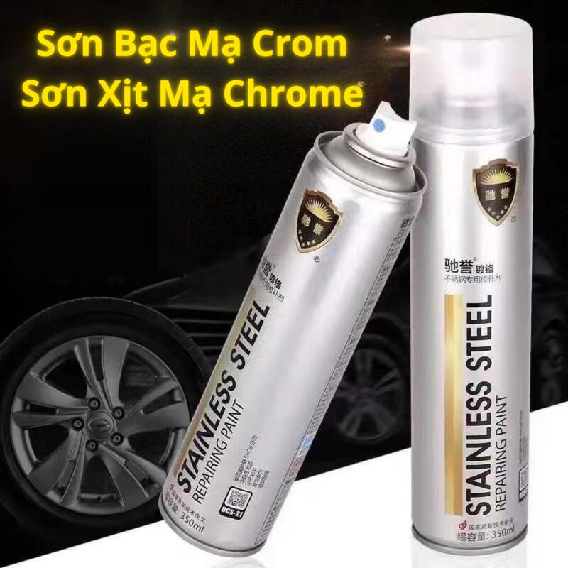 Sơn Bạc Mạ Crom Sơn Xịt Mạ Chrome Sáng Bóng 350ml, Sơn Mạ Inox Kẽm - Chai Sơn Mạ Siêu Bóng Cao Cấp Chính Hãng