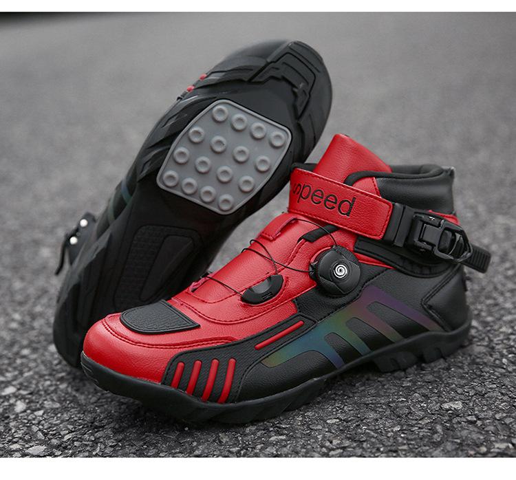 Product Introduction of Cross-Country Four Seasons Factory Riding Boots Motorcycle Shoes Motorcycle Cross-Border Outdoor Traveling by Motorcycle Direct Supply Racing Boots Equipment Footwear Boy Walking Shoes Closed Comfort 15
