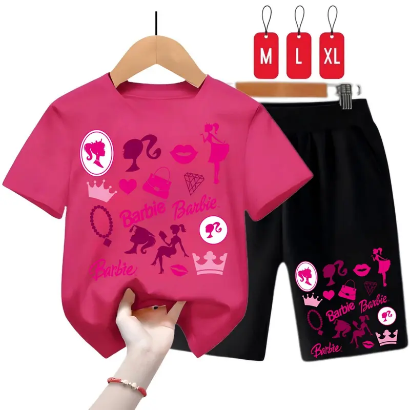 Setelan Kaos Anak  Barbie Barbie 6W Baju Fashion 3