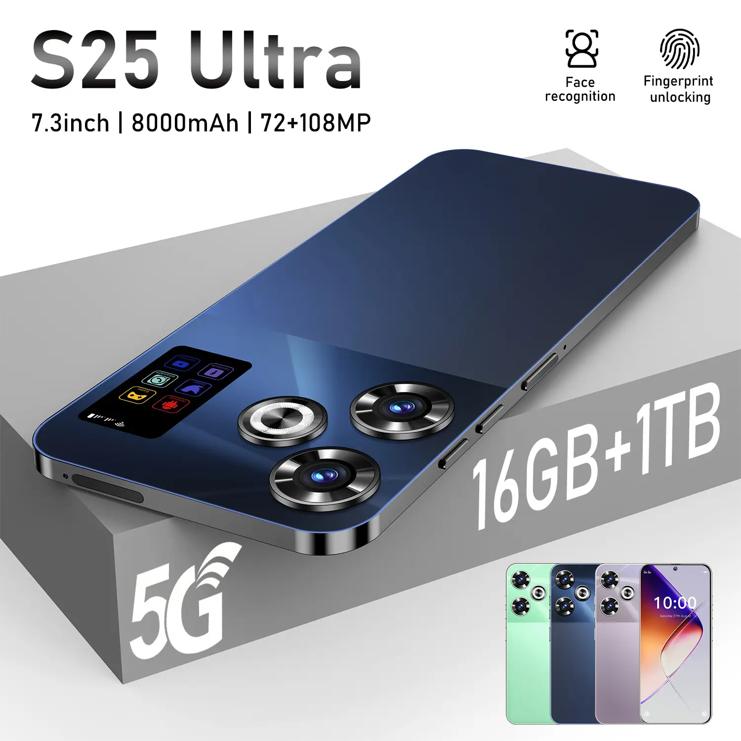 Điện Thoại Di Động S25 Ultra, Sản Phẩm Mới, S25 Edge2024, Máy Tất Cả Trong Một, Quốc Tế Thương 16 + 1T, Màn Hình Lớn Độ Nét Cao 7.3 Inch, Mẫu Bán Chạy, Thích Hợp Cho Quốc Tế Thương