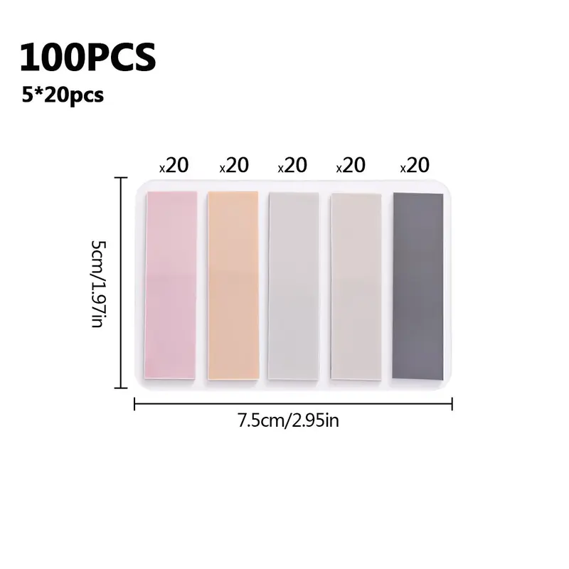 Colorful Index Sticky Note, 100pcs/set Portable Self Adhesive Index Sticky Note, Office Stationery & Supplies for Home School Office, Teenage Girl Gifts, Adhesive Stickers, Sticky Labels 1