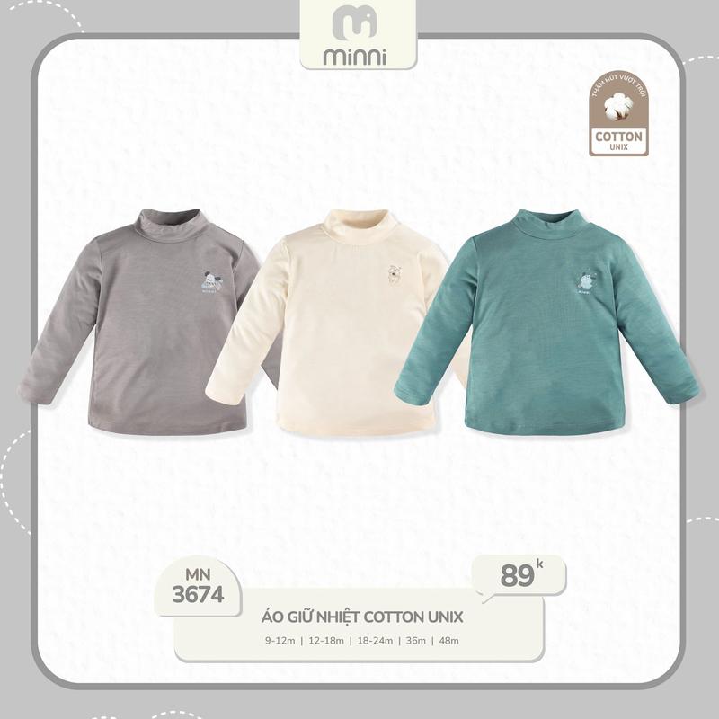 [BST] Áo Giữ Nhiệt Cotton Unix Chất Liệu Ấm Áp cho Bé Từ 9 - 48M Minni - UalaRogo MN 3674