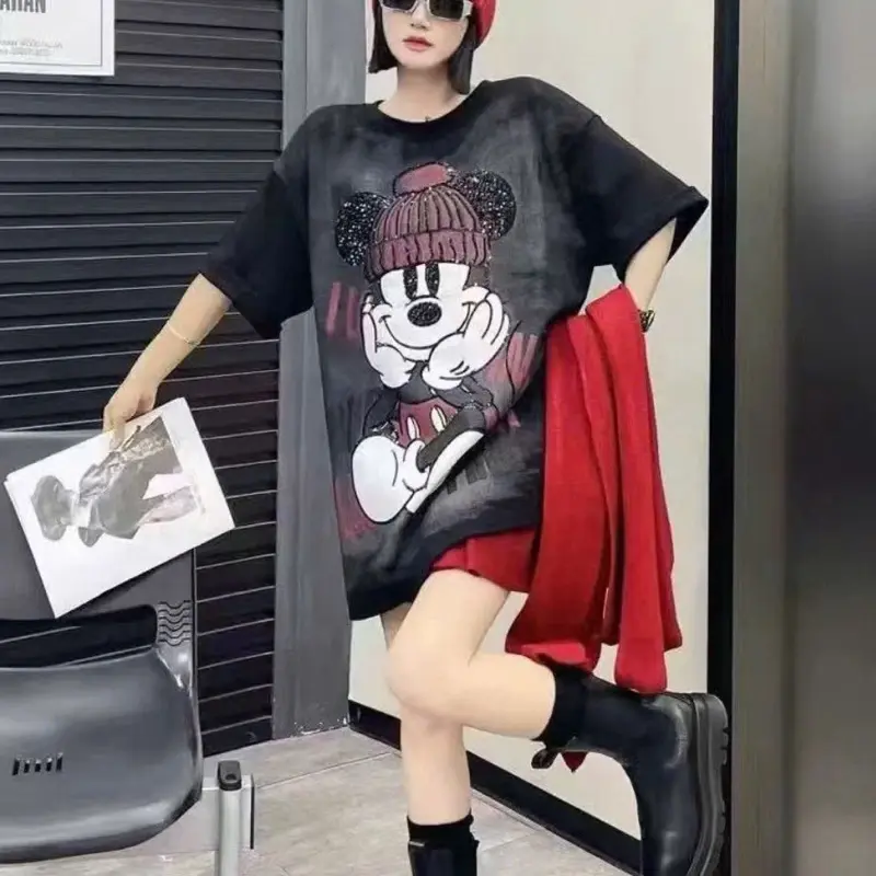 ÁO PHÔNG COTTON HAI CHIỀU LOANG SƠN CHÚ CHUỘT ĐỘI MŨ LEN ĐỎ CHỐNG CẰM THÊU KIM SA