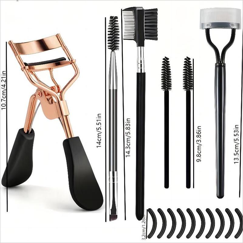 Eye Makeup Tool Set, 16pcs Including Eyelash Curler & Eyelash Comb Separator & Mascara Brush & Double-ended Eyebrow Brush & Eyelash Curler Replacement Pad 1