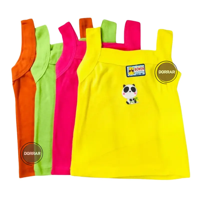 12 Pcs - Singlet Anak Perempuan Bordir Sablon Motif Kartun 1